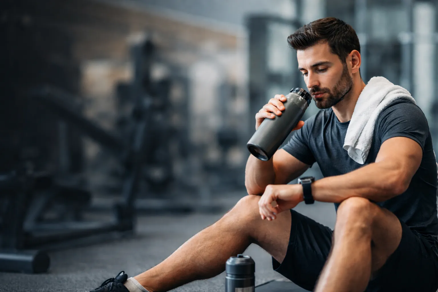 Homem cuidando da saúde de forma equilibrada